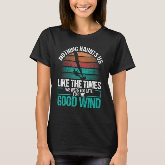 Windsurfer Zeil Goede Wind Retro Windsurfen T-shirt (Voorkant)