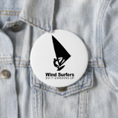windsurfers doen het staande ronde button 4,0 cm (In situ)