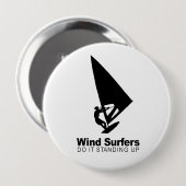 windsurfers doen het staande ronde button 4,0 cm (Voorkant /achterkant)