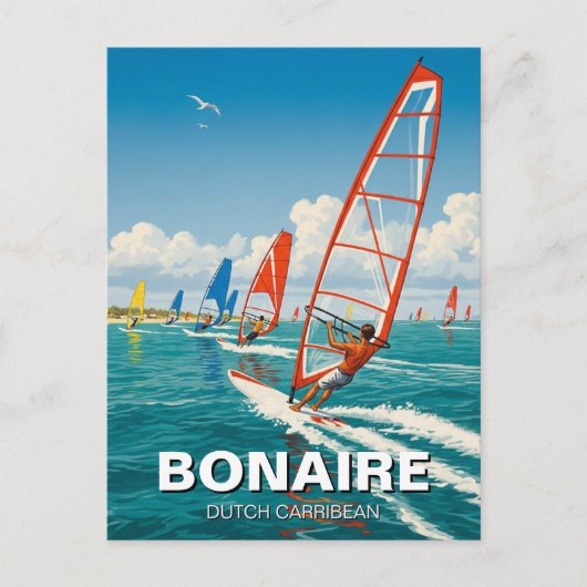 Windsurfers in Bonaire Dutch Caribbean Briefkaart (Voorkant)
