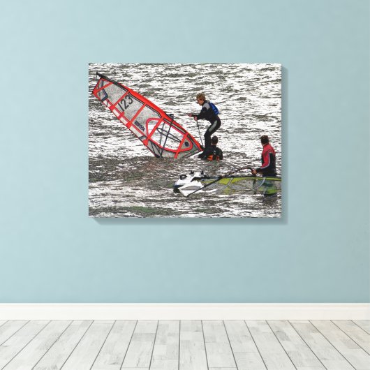 WINDSURFING CANVAS AFDRUK (Insitu (Houten vloer))