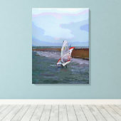 WINDSURFING CANVAS AFDRUK (Insitu (Houten vloer))