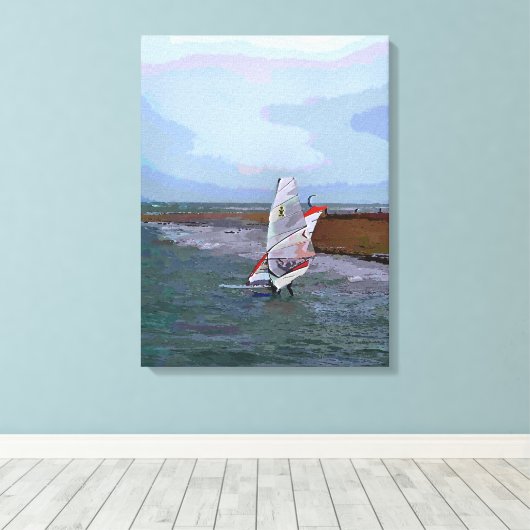 WINDSURFING CANVAS AFDRUK (Insitu (Houten vloer))