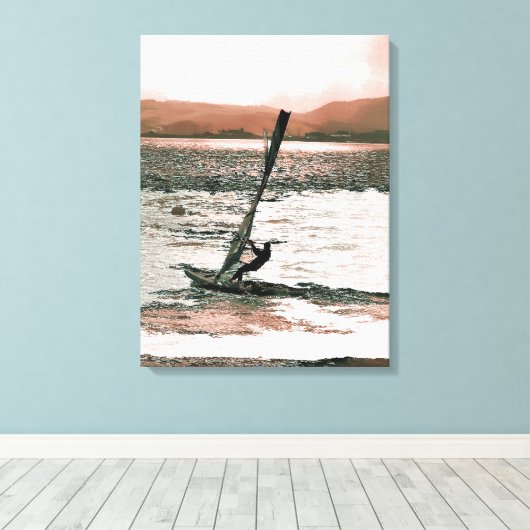 WINDSURFING CANVAS AFDRUK (Insitu (Houten vloer))