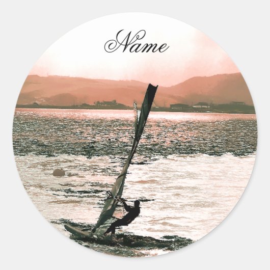 WINDSURFING RONDE STICKER (Voorkant)