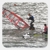 WINDSURFING VIERKANTE STICKER (Voorkant)