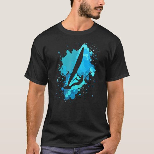 Windsurfing Vintage Ocean Water Splash Windsurfer  T-shirt (Voorkant)