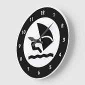 Windsurfontwerpwandklok Grote Klok (Hoek)