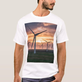 Windsweept Landschap: Schoonheid van Groene Energi T-shirt