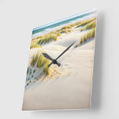 Windsweept Zand en Dune Grass Vierkante Klok (Hoek)