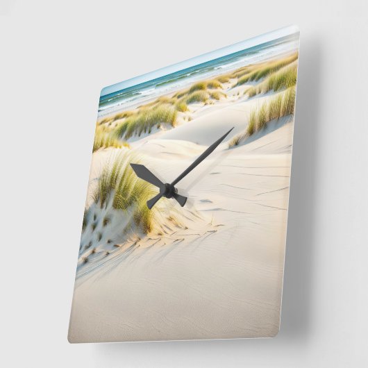 Windsweept Zand en Dune Grass Vierkante Klok (Hoek)