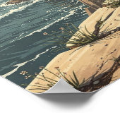 Windswept Cipres Kustklif Landschapsposter Poster (Hoek)
