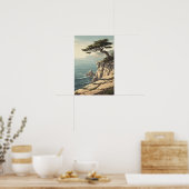 Windswept Cipres Kustklif Landschapsposter Poster (Keuken)