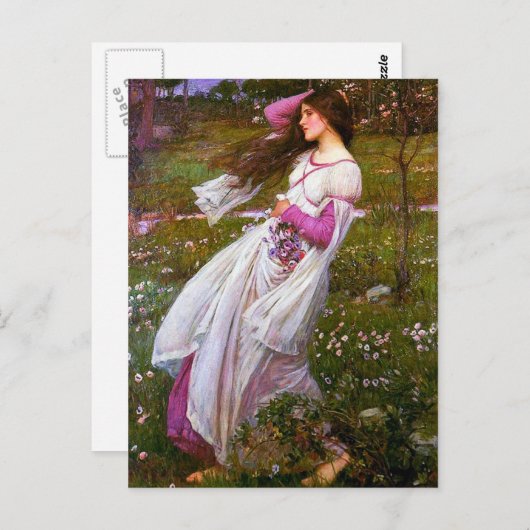 Windswept door John William Waterhouse Briefkaart (Voorkant / Achterkant)