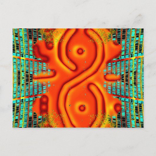 Windswept Extreme Design Oranje Urban Futurism Briefkaart (Voorkant)