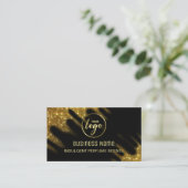 Windswept Glitter Black en Gold Perfume Visitekaartje (Staand voorkant)