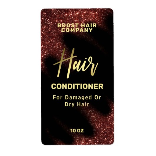 Windswept Glitter Black Hair Care Product Labels (Voorkant)