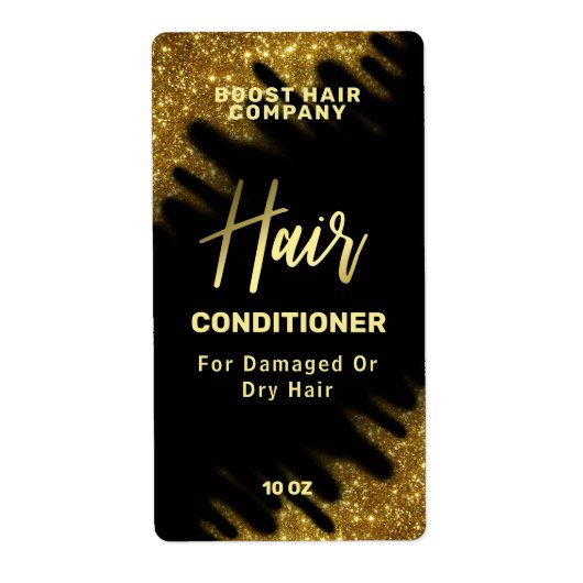 Windswept Glitter Gold Hair Care Product Labels (Voorkant)