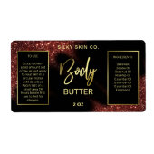 Windswept Glitter Red Black Gold Body Butter Label (Voorkant)