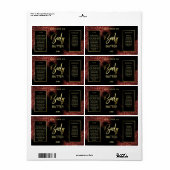 Windswept Glitter Red Black Gold Body Butter Label (Full Sheet)
