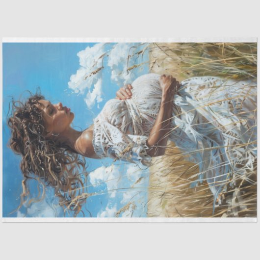 Windswept kant moederschap | Boho Prairie Découpag Tissuepapier (Voorkant)