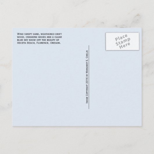 Windswept Zand, Driftwood, Heceta Beach, OF Briefkaart (Achterkant)