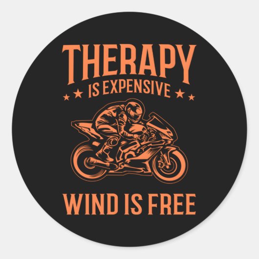 Windtherapie Motorfiets Fietsers Ruiters Ronde Sticker (Voorkant)