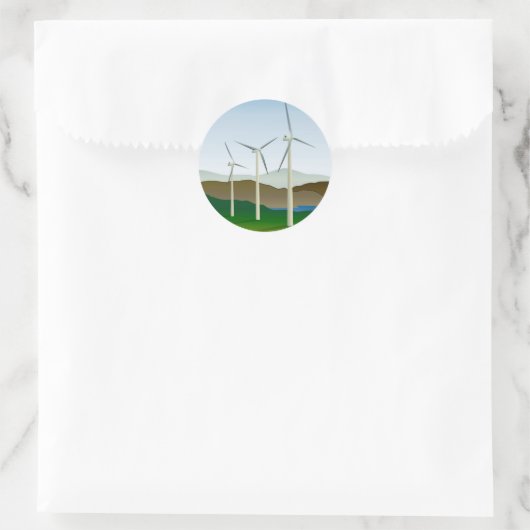 Windturbine bij Lake Ronde Sticker (Tas)