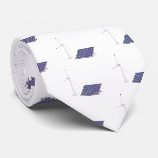 Windturbine en zonnepanelen stropdas (Opgerold)