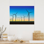 Windturbine Field Sunset Poster (Keuken)