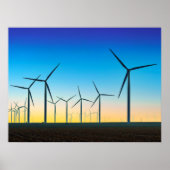 Windturbine Field Sunset Poster (Voorkant)