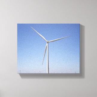Windturbine in een plattelands-Oklahoma-veld, kleu Canvas Afdruk