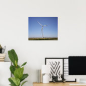 Windturbine in een plattelands-Oklahoma-veldenkleu Poster (Thuiskantoor)