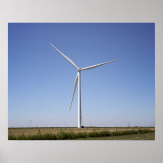 Windturbine in een plattelands-Oklahoma-veldenkleu Poster