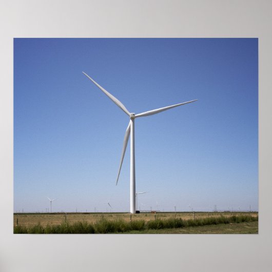 Windturbine in een plattelands-Oklahoma-veldenkleu Poster (Voorkant)