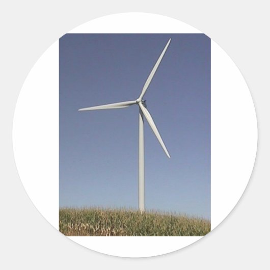 Windturbine Ronde Sticker (Voorkant)