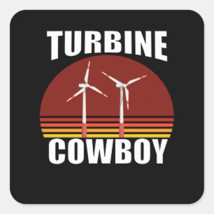 Windturbine-technicus voor Turbinetechniek Vierkante Sticker