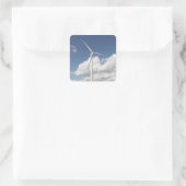 Windturbine Vierkante Sticker (Tas)