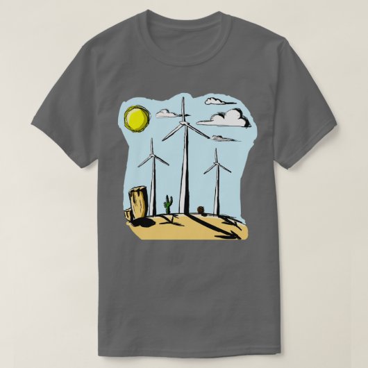 windturbines 3 t-shirt (Design voorkant)