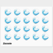 Windturbines Blauwe Zwirl Ronde Sticker (Vel)