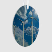 Windturbines Blue Sky Clouds Ornament (voorkant)
