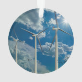 Windturbines Blue Sky Clouds Ornament (achterkant)