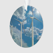 Windturbines Blue Sky Clouds Ornament (voorkant)
