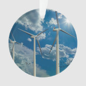 Windturbines Blue Sky Clouds Ornament (voorkant)