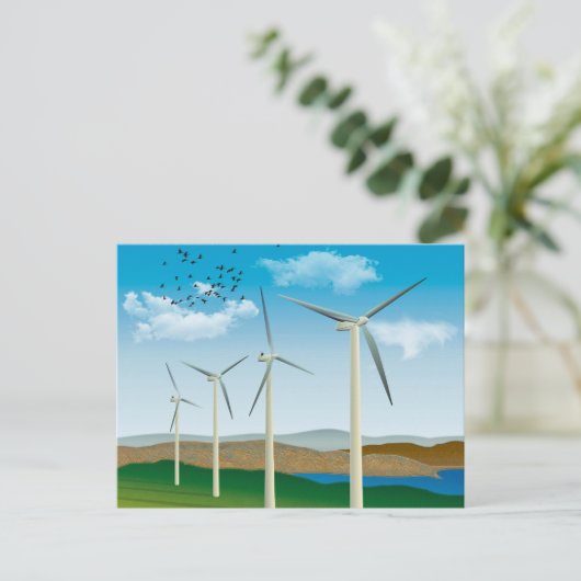 windturbines briefkaart (Staand voorkant)