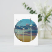 Windturbines Gedekte hemel Briefkaart (Staand voorkant)