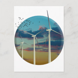 Windturbines Gedekte hemel Briefkaart