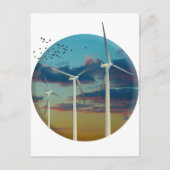 Windturbines Gedekte hemel Briefkaart (Voorkant)