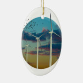 Windturbines Gedekte hemel Keramisch Ornament (Rechts)