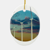 Windturbines Gedekte hemel Keramisch Ornament (Voorkant)